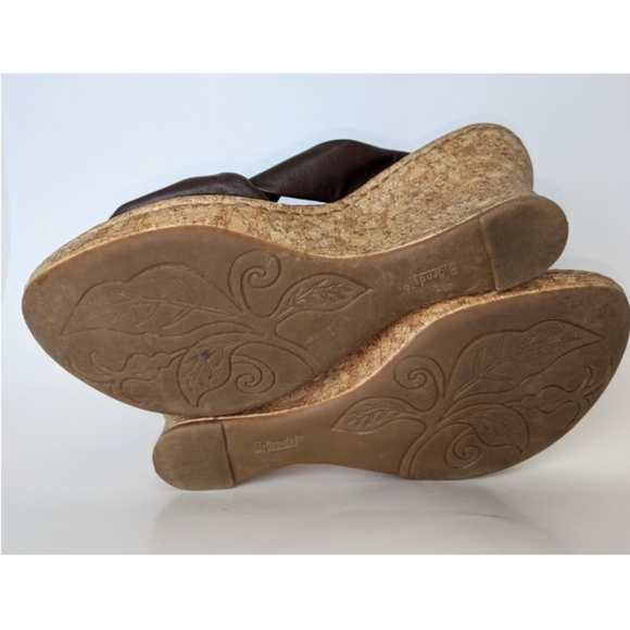 Bjorndal brown Carleton leather knotted cork wedge sandal sz 10m - Picture 9 of 9